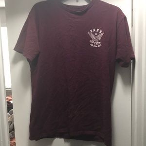 Burgundy Vans boyfriend shirt